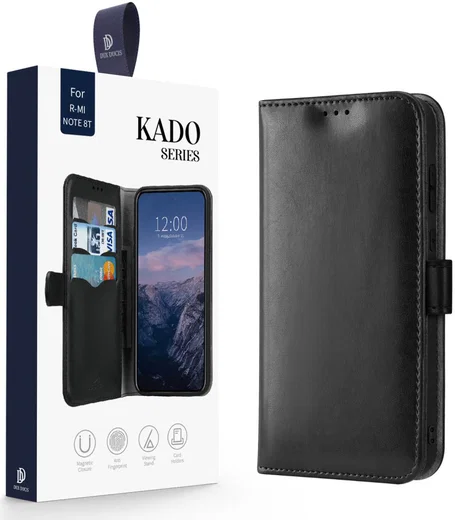 Dux Ducis Kado Series Xiaomi Redmi Note 8T Portemonnee Hoesje Zwart afbeelding 3