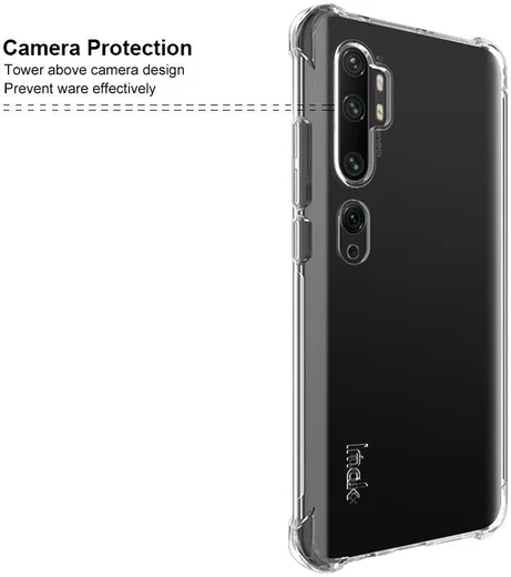 IMAK Xiaomi Mi Note 10 Pro Hoesje TPU met Screenprotector Metaal Zwart afbeelding 8