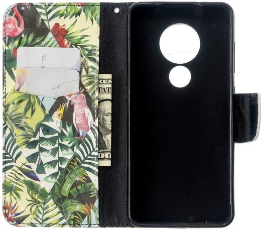 Nokia 6.2 / 7.2 Portemonnee Hoesje met Planten Print afbeelding 1