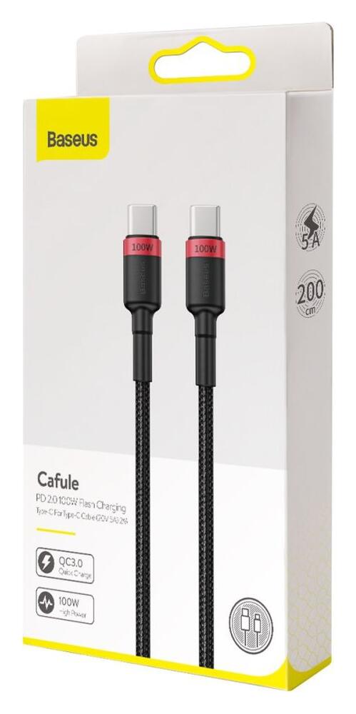 Baseus Cafule Series 100W PD2.0 Flash Charge USB-C Kabel 2m Rood afbeelding 7