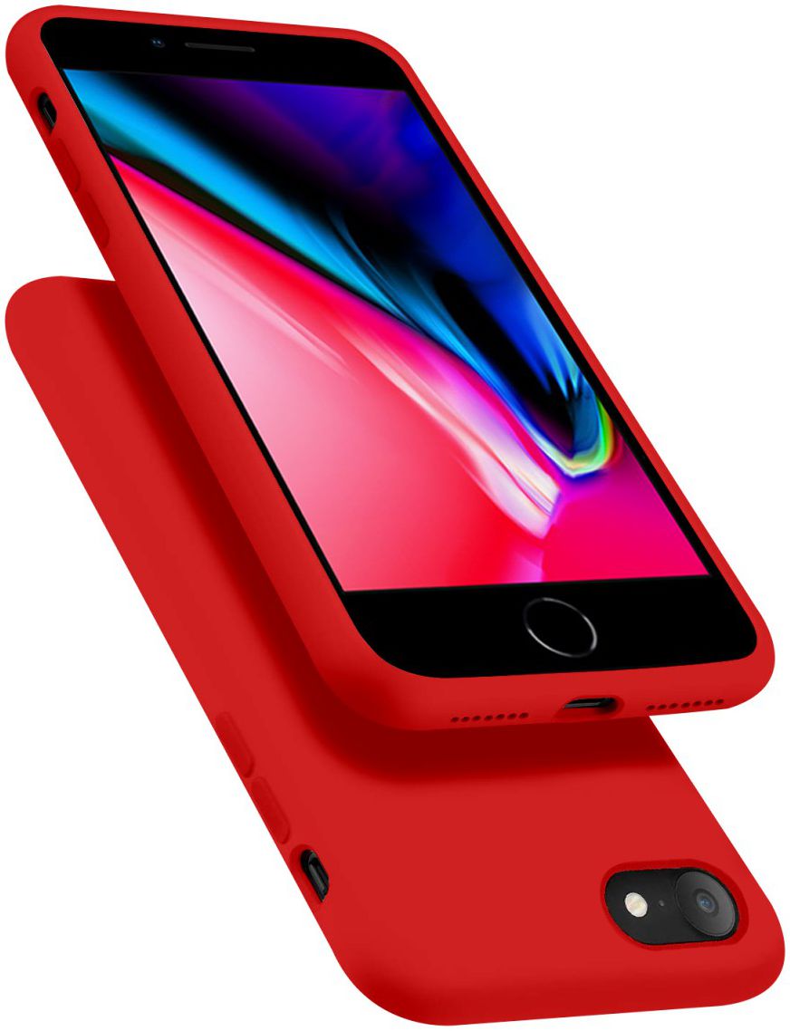 HappyCase Apple iPhone 7 / 8 Siliconen Back Cover Hoesje Rood afbeelding 2