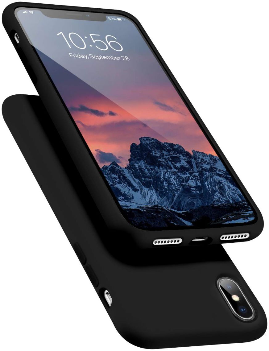 HappyCase Apple iPhone X(S) Siliconen Back Cover Hoesje Zwart afbeelding 2