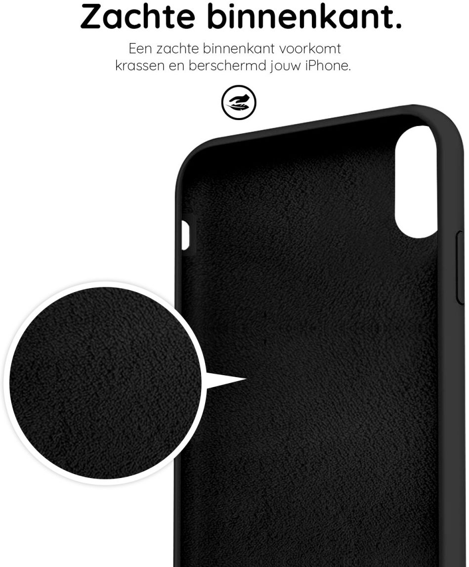 HappyCase Apple iPhone X(S) Siliconen Back Cover Hoesje Zwart afbeelding 6