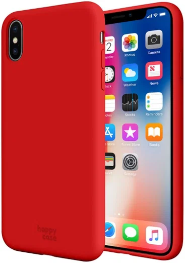 HappyCase Apple iPhone X(S) Siliconen Back Cover Hoesje Rood afbeelding 1