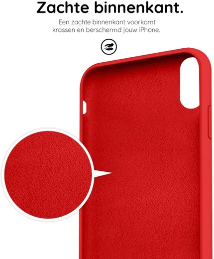 HappyCase Apple iPhone X(S) Siliconen Back Cover Hoesje Rood afbeelding 6
