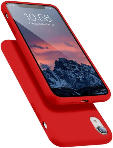 HappyCase Apple iPhone XR Hoesje Siliconen Back Cover Rood afbeelding 2