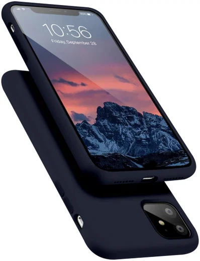 HappyCase Apple iPhone 11 Hoesje Siliconen Back Cover Donker Blauw afbeelding 2
