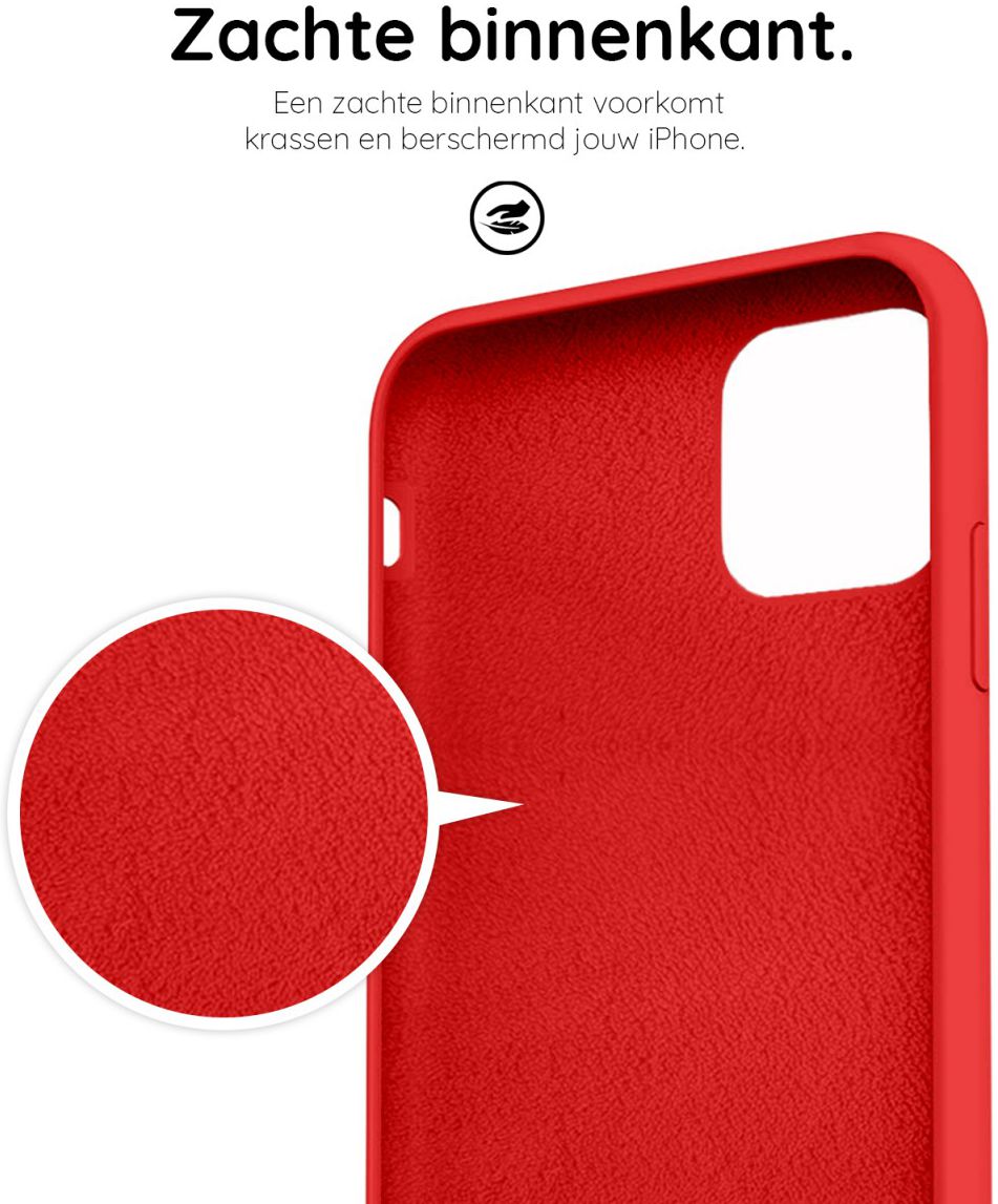 HappyCase Apple iPhone 11 Hoesje Siliconen Back Cover Rood afbeelding 6
