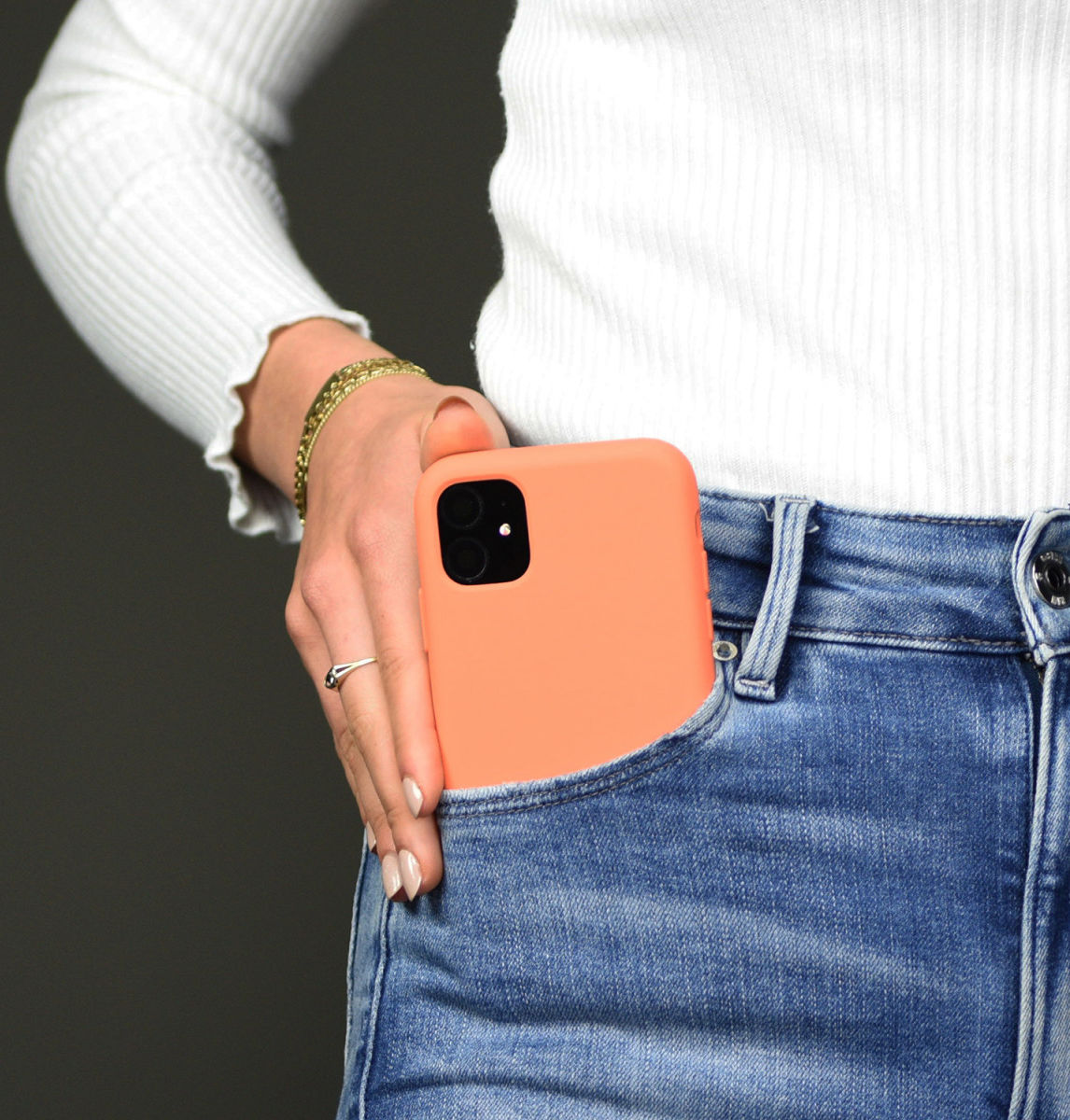 HappyCase Apple iPhone 11 Hoesje Siliconen Back Cover Papaya afbeelding 4