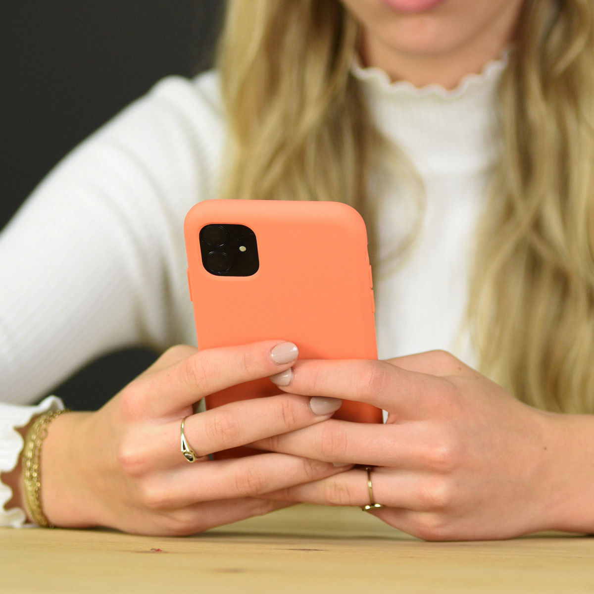 HappyCase Apple iPhone 11 Hoesje Siliconen Back Cover Papaya afbeelding 3