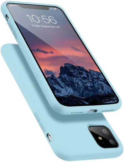 HappyCase Apple iPhone 11 Hoesje Siliconen Back Cover Licht Blauw afbeelding 2