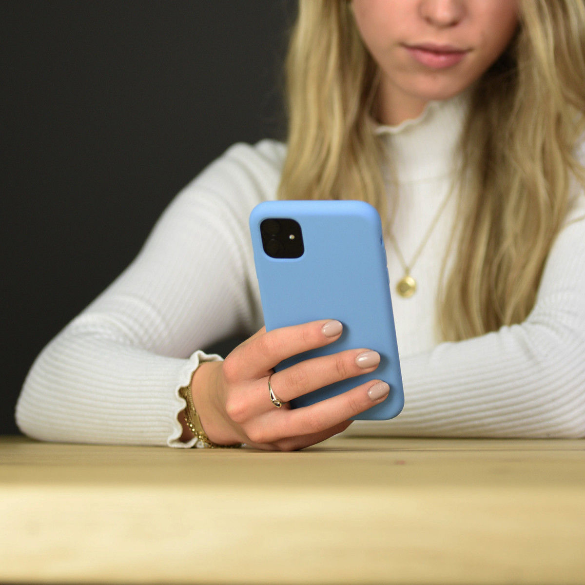 HappyCase iPhone 11 Pro Max Siliconen Back Cover Hoesje Blauw afbeelding 4