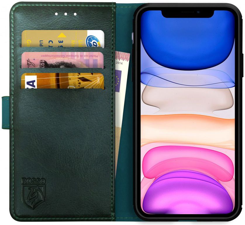 Rosso Element Apple iPhone 11 Pro Hoesje Book Cover Midnight Green afbeelding 1
