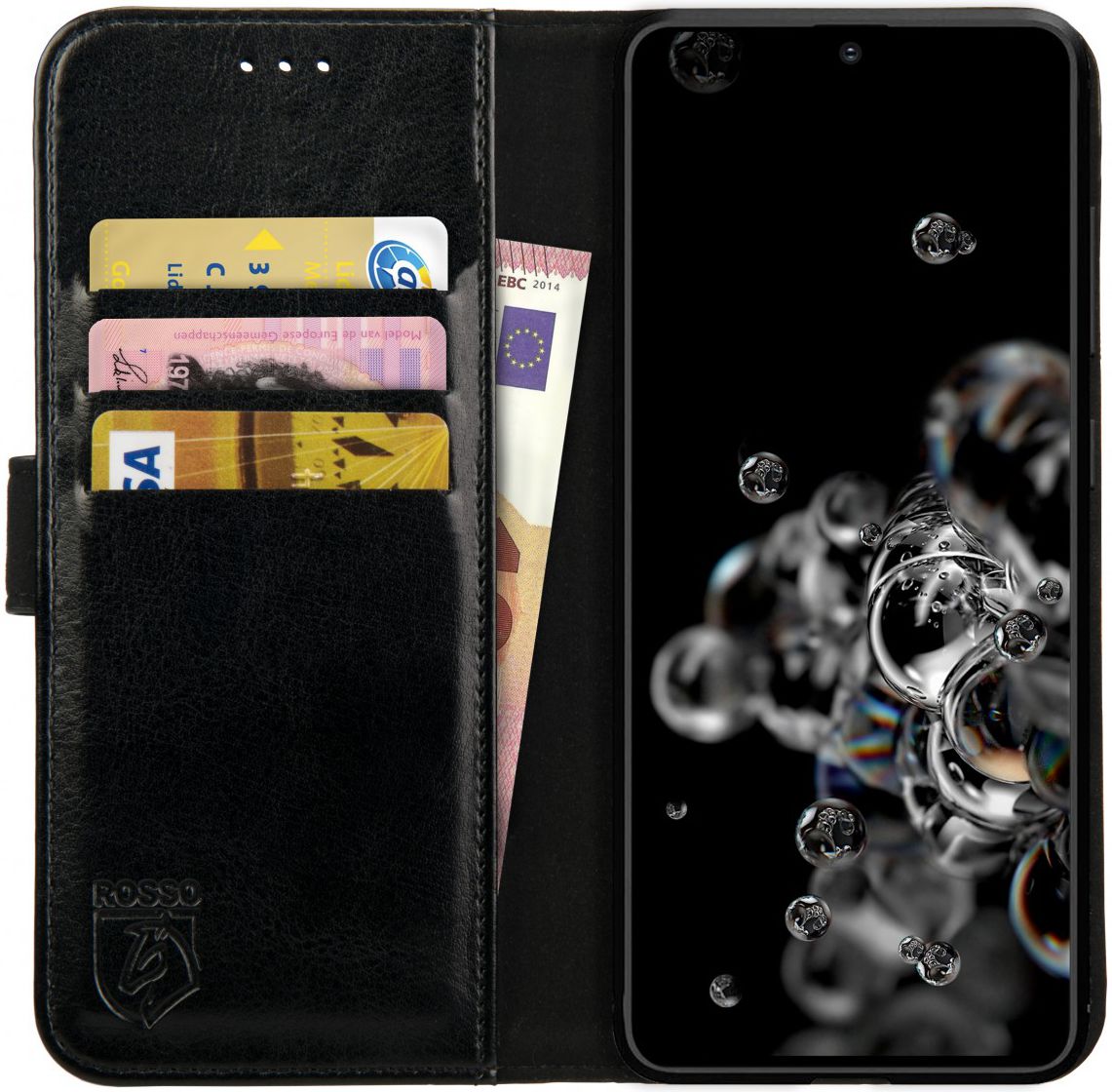 Rosso Element Samsung Galaxy S20 Ultra Hoesje Book Cover Zwart afbeelding 1
