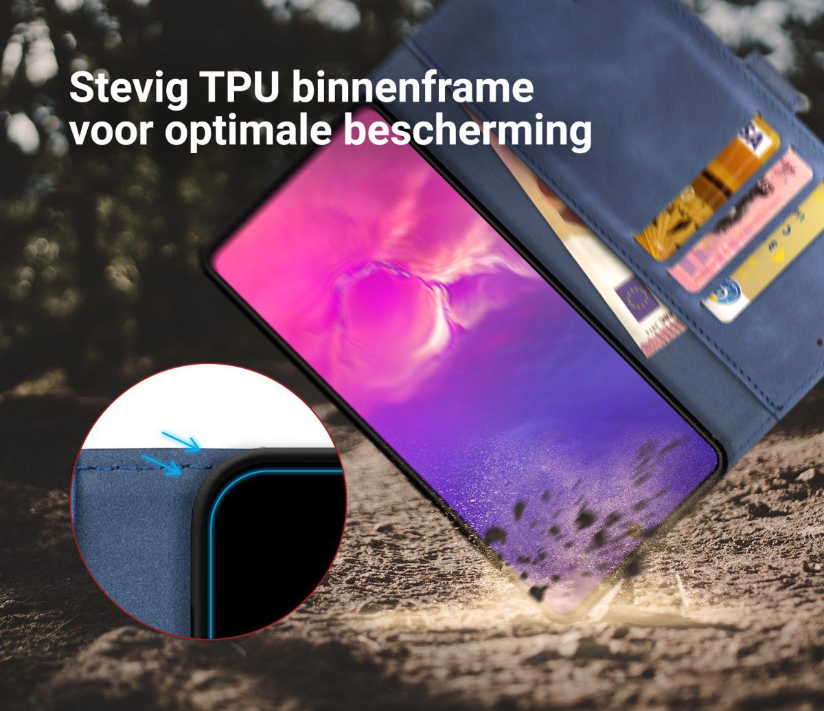 Rosso Element Samsung Galaxy S10 Lite Hoesje Book Cover Blauw afbeelding 9