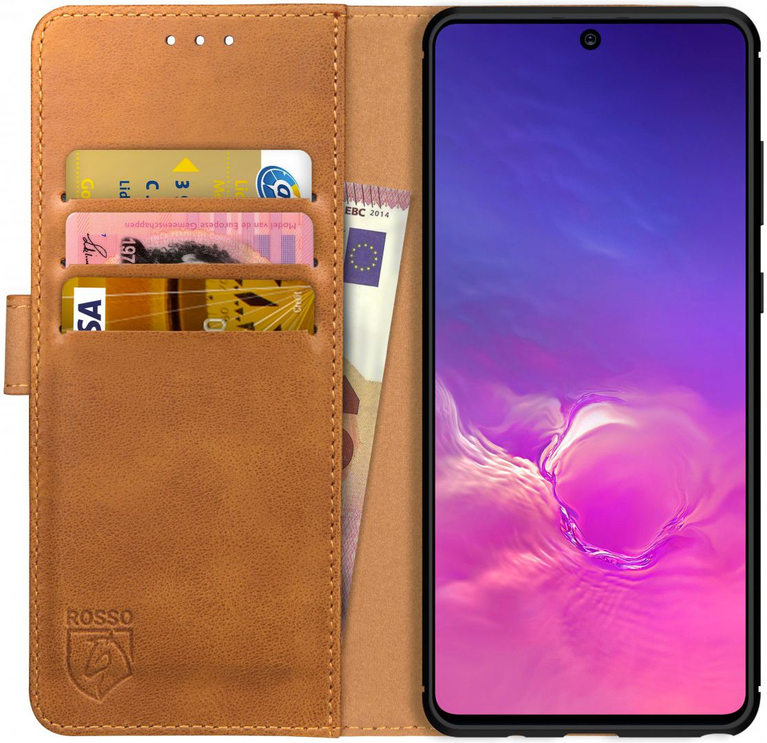Rosso Element Samsung Galaxy S10 Lite Hoesje Book Cover Lichtbruin afbeelding 1