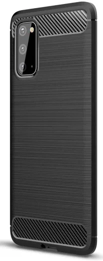 Samsung Galaxy S20 Hoesje Geborsteld TPU Flexibele Back Cover Zwart afbeelding 1