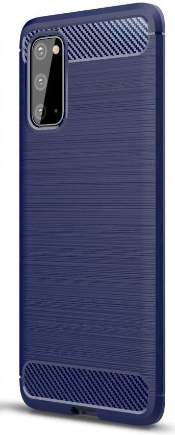 Samsung Galaxy S20 Hoesje Geborsteld TPU Flexibele Back Cover Blauw afbeelding 1