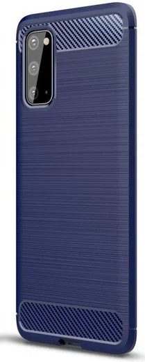 Samsung Galaxy S20 Hoesje Geborsteld TPU Flexibele Back Cover Blauw afbeelding 1