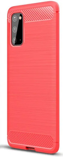 Samsung Galaxy S20 Hoesje Geborsteld TPU Flexibele Back Cover Rood afbeelding 1