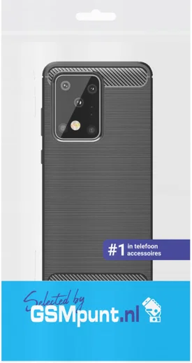 Samsung Galaxy S20 Ultra Geborsteld TPU Hoesje Zwart afbeelding 2