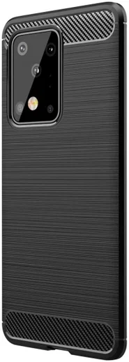 Samsung Galaxy S20 Ultra Geborsteld TPU Hoesje Zwart afbeelding 1