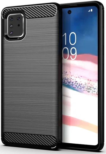 Samsung Galaxy Note 10 Lite Geborsteld TPU Hoesje Zwart afbeelding 1