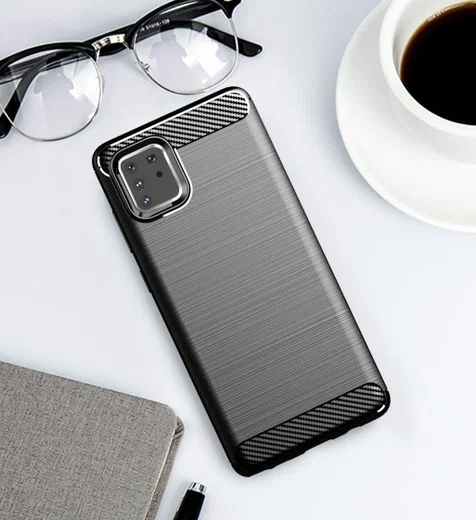 Samsung Galaxy Note 10 Lite Geborsteld TPU Hoesje Zwart afbeelding 4