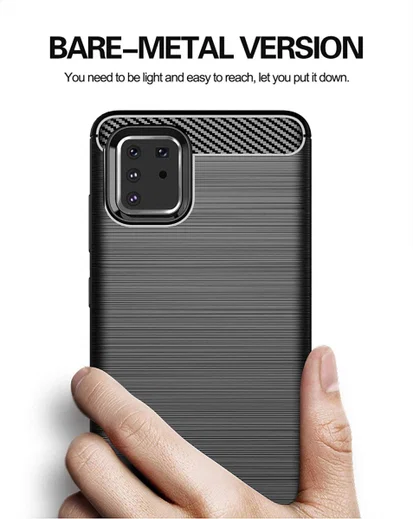 Samsung Galaxy Note 10 Lite Geborsteld TPU Hoesje Zwart afbeelding 7