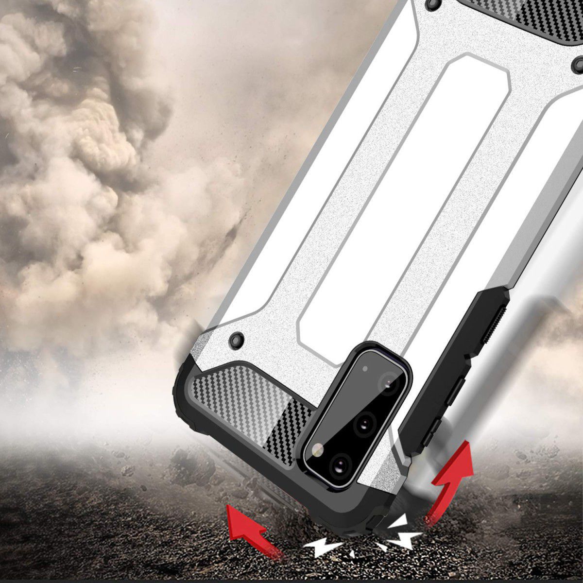 Samsung Galaxy S20 Shock Proof Hoesje Hybride Backcover  Donker Blauw afbeelding 5