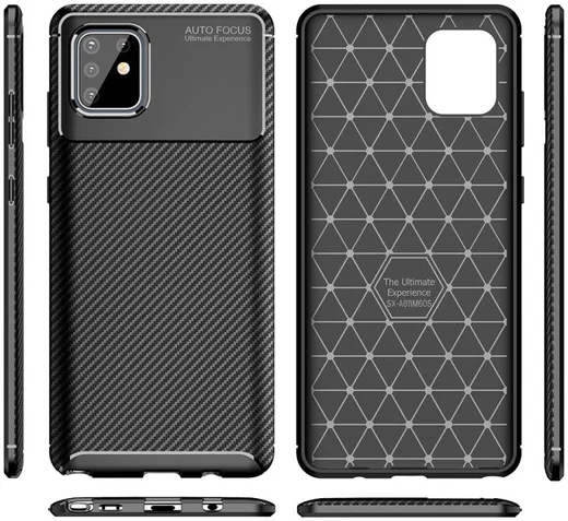 Samsung Galaxy Note 10 Lite Siliconen Carbon Hoesje Zwart afbeelding 16