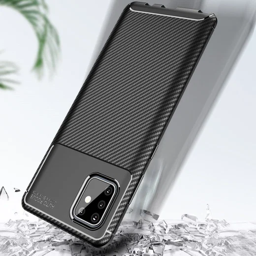 Samsung Galaxy Note 10 Lite Siliconen Carbon Hoesje Zwart afbeelding 6
