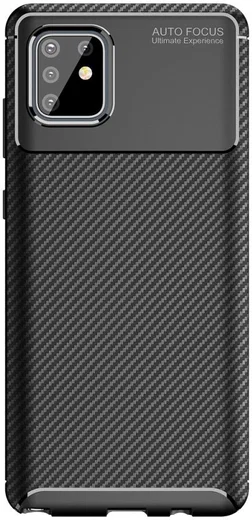 Samsung Galaxy Note 10 Lite Siliconen Carbon Hoesje Zwart afbeelding 11