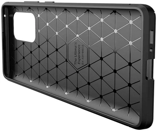 Samsung Galaxy S10 Lite Siliconen Carbon Hoesje Zwart afbeelding 2