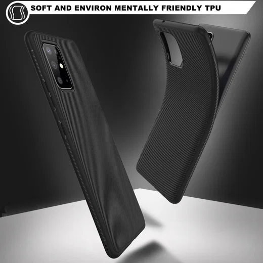 Samsung Galaxy S20 Plus Hoesje Twill Slim Textuur Zwart afbeelding 6