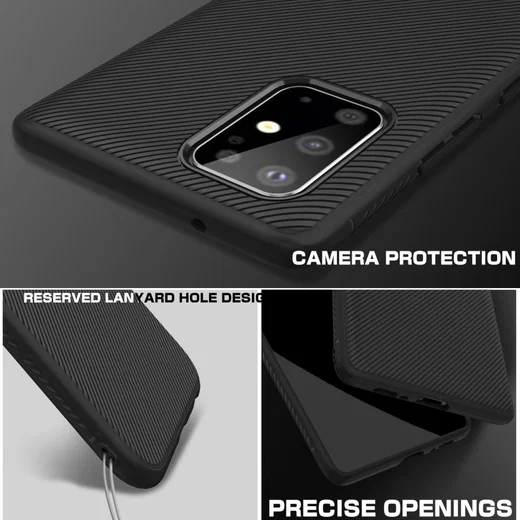 Samsung Galaxy S20 Plus Hoesje Twill Slim Textuur Zwart afbeelding 7