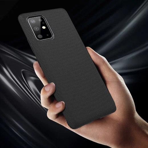 Samsung Galaxy S20 Plus Hoesje Twill Slim Textuur Zwart afbeelding 8