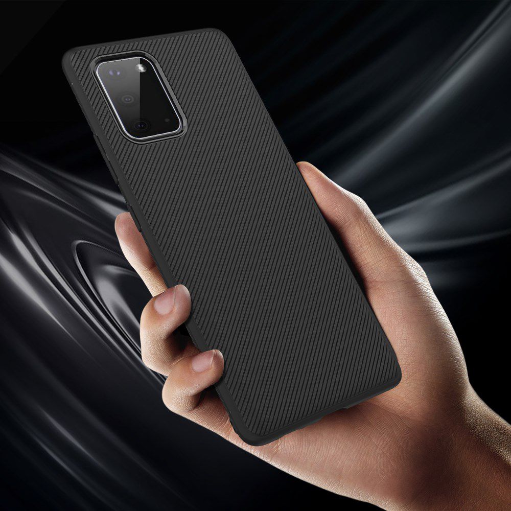 Samsung Galaxy S20 Hoesje Twill Slim Textuur Zwart afbeelding 8