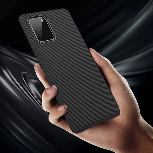 Samsung Galaxy S20 Hoesje Twill Slim Textuur Zwart afbeelding 8