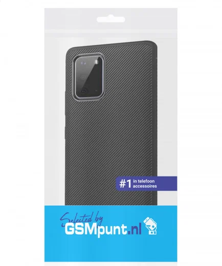 Samsung Galaxy S20 Hoesje Twill Slim Textuur Zwart afbeelding 2