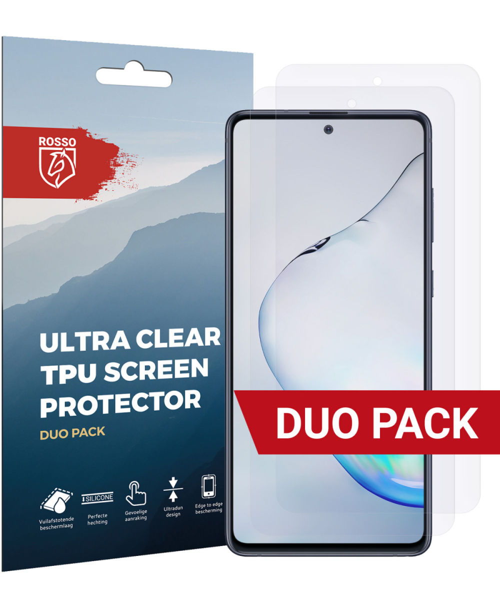 Rosso Samsung Galaxy Note 10 Lite Ultra Clear Screen Protector 2-Pack afbeelding 1