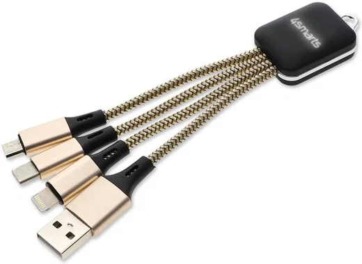 4Smarts GlowCord 3-in-1 Kabel Goud afbeelding 2