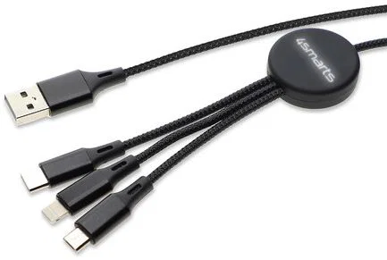 4Smarts GlowCord 3-in-1 Kabel 1 Meter Zwart afbeelding 2