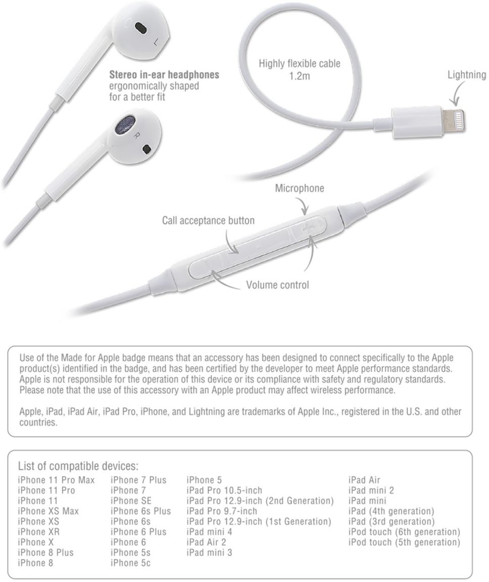 4smarts Melody 2 MFi Apple Oortjes met Lightning Aansluiting Wit afbeelding 3