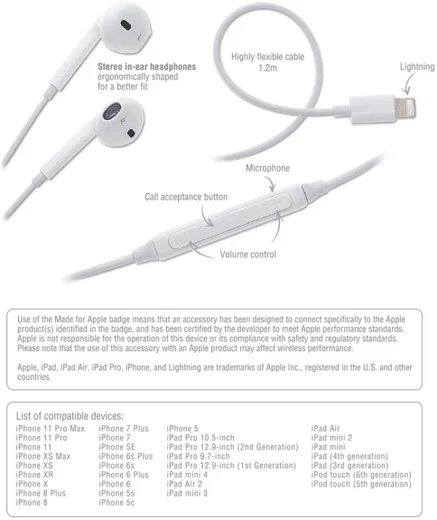 4smarts Melody 2 MFi Apple Oortjes met Lightning Aansluiting Wit afbeelding 3