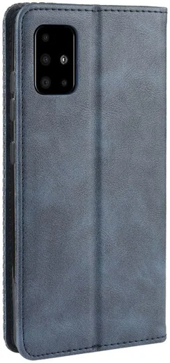 Samsung Galaxy A51 Book Case Hoesje Book Case Retro Wallet Blauw afbeelding 5