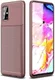 Samsung Galaxy A51 Hoesje Geborsteld Carbon Bruin afbeelding 4