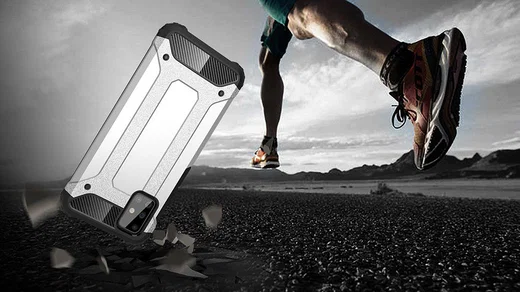 Samsung Galaxy A71 Hoesje Shock Proof Hybride Backcover Zilver afbeelding 9