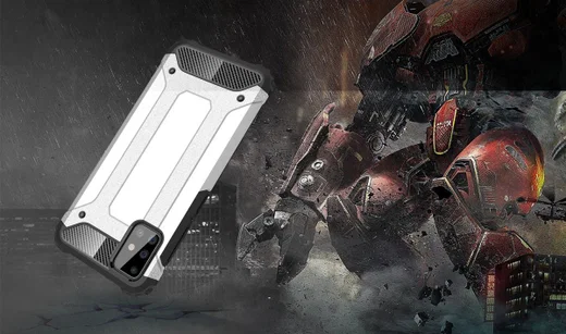 Samsung Galaxy A71 Hoesje Shock Proof Hybride Backcover Zilver afbeelding 8