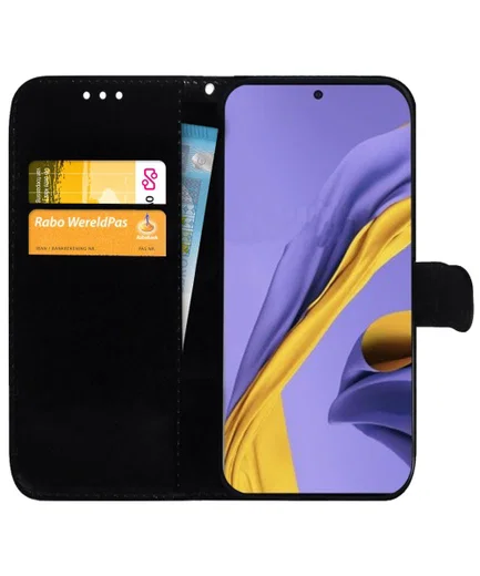 Samsung Galaxy A51 Hoesje Book Case Wallet Spiegelend Zwart afbeelding 2